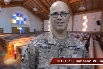 A virtual chapel service with Chaplain (Capt.) Jameson Williams