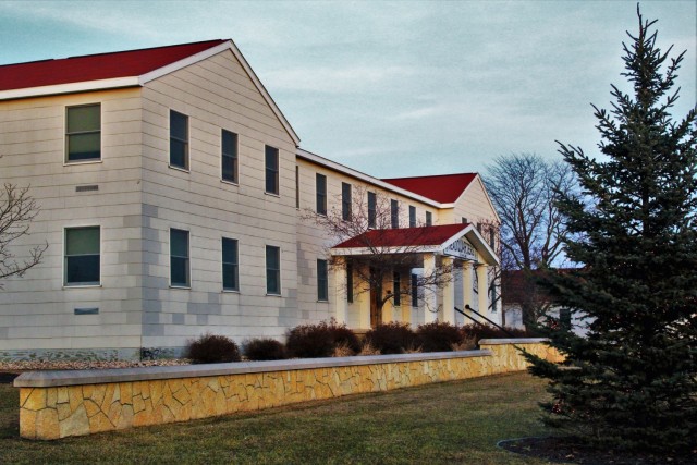 Holiday lights are shown on trees in front of garrison headquarters on Dec. 10, 2020, at Fort McCoy, Wis. The area is decorated as part of the installation observance of the holiday season. McCoy's Community Center is operated by the Fort McCoy...
