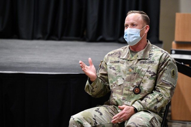 Maj. Christopher Kahn, assigned to the 187th Medical Battalion, shares his experiences with the Army Combat Fitness Test.