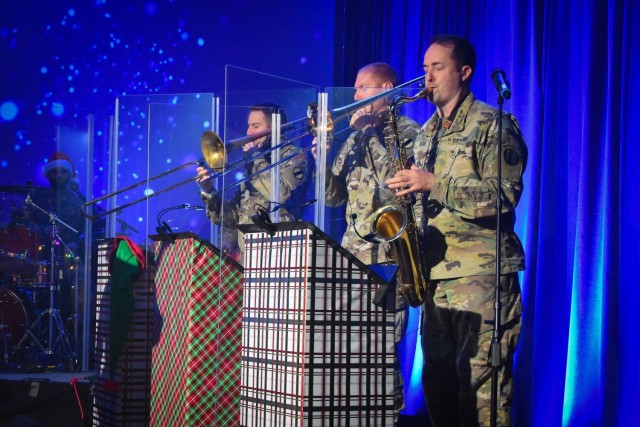 U.S. Army Training and Doctrine Command Band members rock out for their virtual holiday show held on Dec. 10, 2020.
