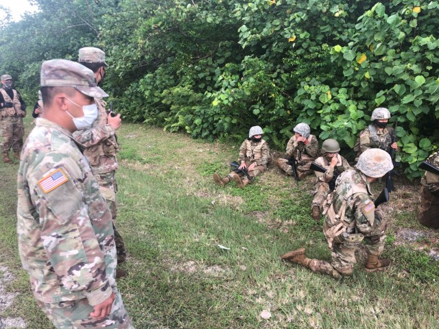 Capt. Thomas Vu, Assistant Professor of Military Science and Officer in Charge of Training for the NMC ROTC program, takes part in training Cadets earlier this year.