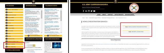 USAG Bavaria Website Screen Shots