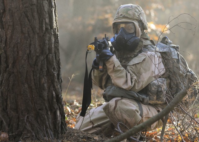 Over 300 personnel at Landstuhl Regional Medical Center participated in Operation Courageous Ascent, a training exercise designed to test medical operations in austere environments, Nov. 17-19. The exercise tested medical personnel on a variety of combat medical skills such as applying combat action tourniquets, casualty evacuation, dismounted patrolling, land navigation, movement under fire, communications protocol, identifying and reacting to improvised explosive devices and chemical, biological, radioactive and nuclear attacks.