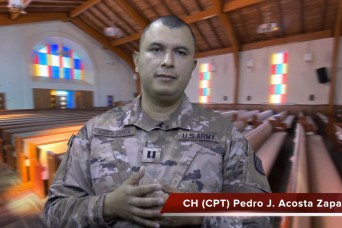 A virtual chapel service with Chaplain (Capt.) Pedro Acosta-Zapata