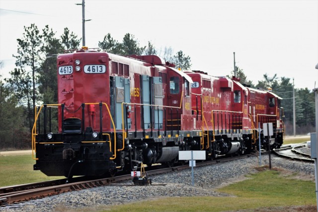 U.S. Army locomotives used as part of rail operations are shown Nov. 30, 2020, at Fort McCoy, Wis. For the many decades of Fort McCoy’s existence, the capability to transport cargo and equipment to and from the installation by rail has always...