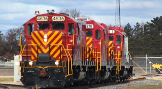 U.S. Army locomotives used as part of rail operations are shown Nov. 30, 2020, at Fort McCoy, Wis. For the many decades of Fort McCoy’s existence, the capability to transport cargo and equipment to and from the installation by rail has always...
