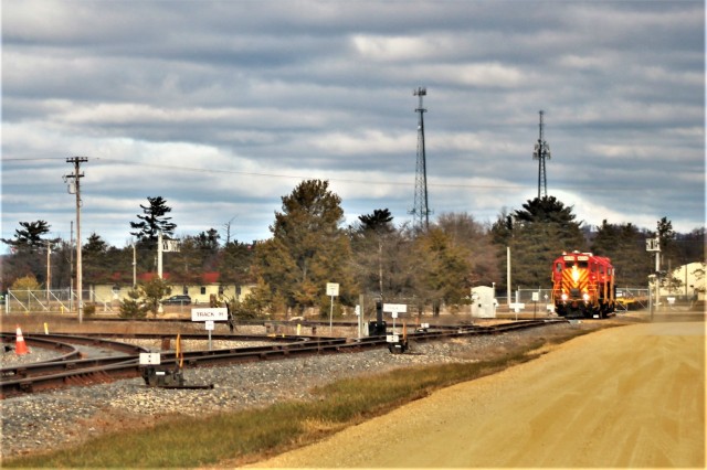U.S. Army locomotives used as part of rail operations are shown Nov. 30, 2020, at Fort McCoy, Wis. For the many decades of Fort McCoy’s existence, the capability to transport cargo and equipment to and from the installation by rail has always...