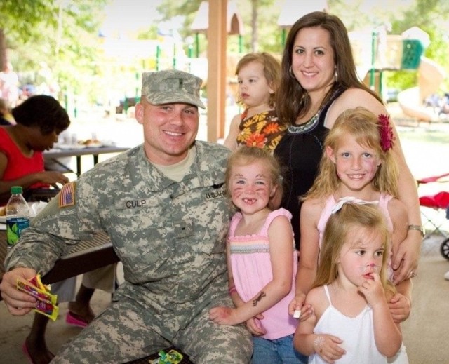 CW3 Donald Culp spends time with his Family before a deployment. Culp was stationed at Fort Rucker when his family first utilized the Exceptional Family Member Program for his daughter, Braelyn.