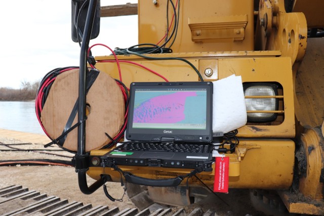 On November 11, 2020, this integrated display is used by operators to control the flow of the hydrodynamic dredge the U.S. Army Engineer Research and Development Center brought to Kansas City District from Vicksburg, Miss., to assist in clearing...