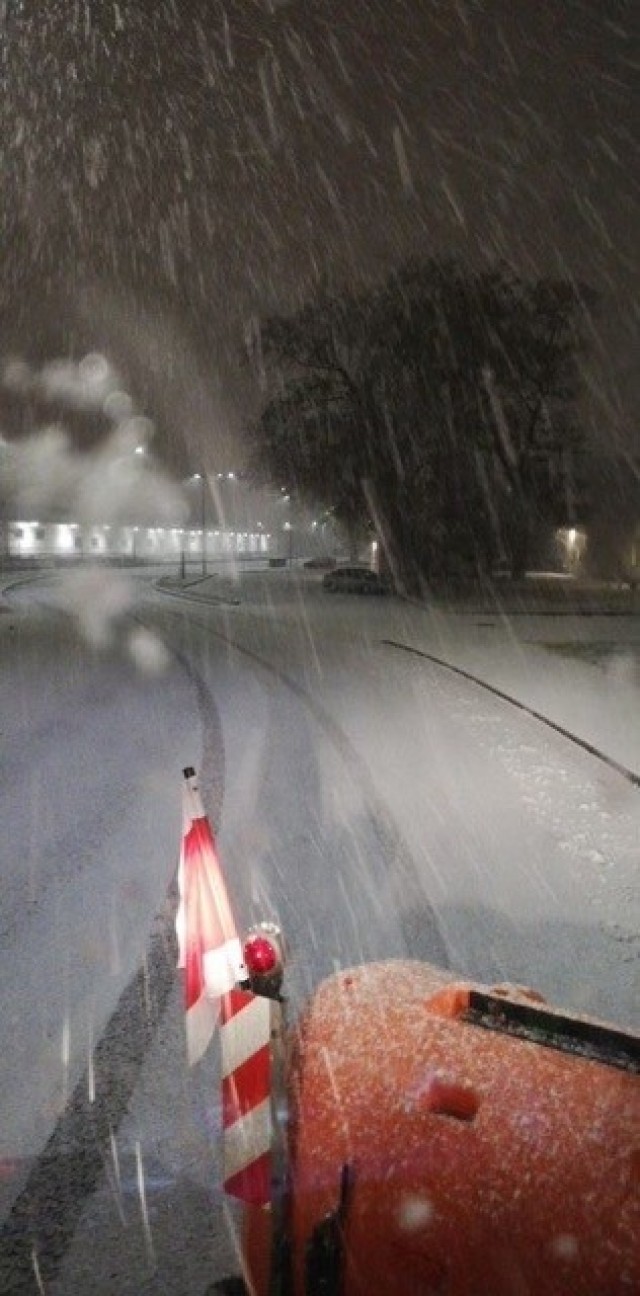 WIESBADEN, Germany – Members of the U.S. Army Garrison Wiesbaden Directorate of Public Works Roads and Grounds Crew clear snow and ice from roads, walkways and the Wiesbaden Army Airfield.