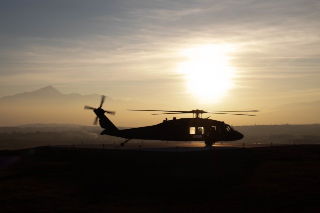 Soldiers with 3rd Battalion, 238th Aviation Regiment, Delaware Army National Guard, assigned to Kosovo Force, Regional Command-East, conduct a helicopter landing site clearance operation at Camp Bondsteel in Kosovo on Dec. 23, 2020. KFOR clears...