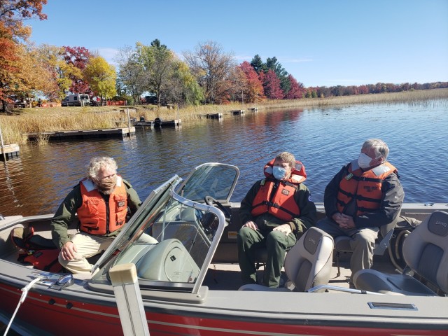 Jon Sobiech, U.S. Army Corps of Engineers, St. Paul District deputy chief regional planning and environment division north, and Jeff Steere, U.S. Army Corps of Engineers, St. Paul District recreation and natural resources section supervisor,...