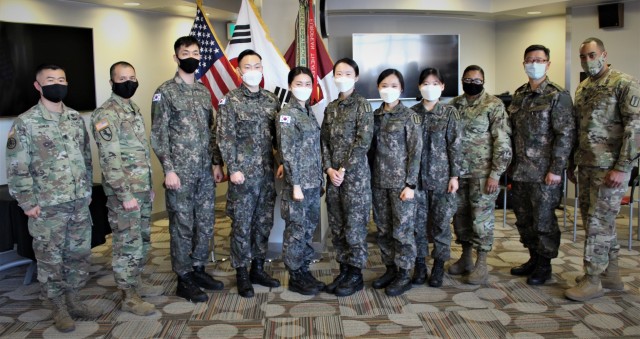 Graduates from the 131st cycle of the Integrated Service of Republic of Korea (ROK) Military Health Care Personnel Program (ISRMHCPP) were recognized January 8, 2021 at the Brian D. Allgood Army Community Hospital cafeteria on Humphreys. The ISRMHCPP was established in 1955 to facilitate wartime coordination between the U.S. and ROK military health care support system in the event of hostilities. ROK army officers work with their U.S. counterparts for six months, sharing expertise and increasing cultural understanding while gaining an appreciation of the U.S. military and its' health care system.