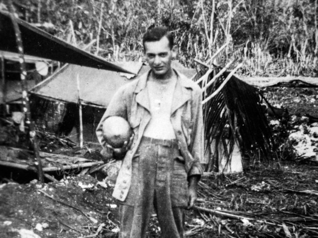 Milton Zaczek, a 101-year-old Spanish flu and COVID-19 survivor, can be seen here as an infantryman with the 158th Infantry Regiment, or the &#34;Bushmasters,&#34; during World War II. 