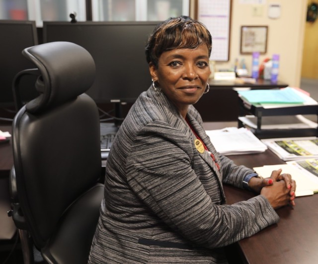 Nancy Thomas-Mainor, Fort Bliss ACS director said, “Programs help empower Soldiers and family members,” in her office at Fort Bliss, Texas, Jan. 8, 2021.