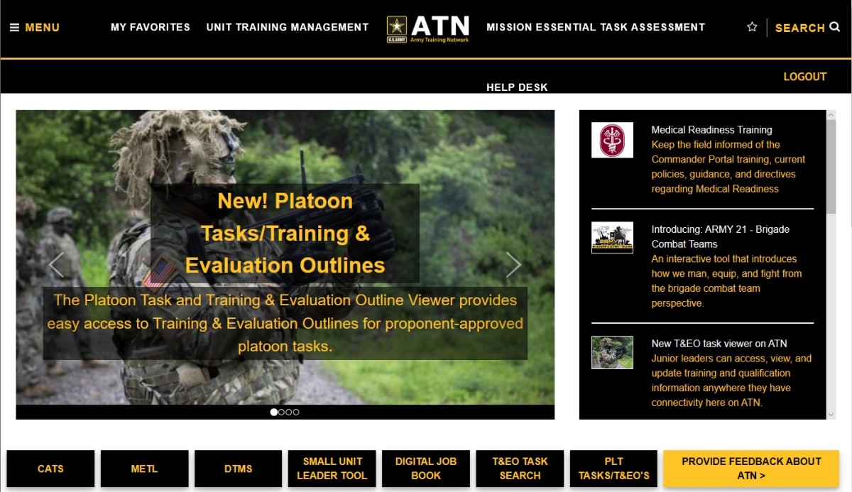 The Army Training Network: gateway to training management ...