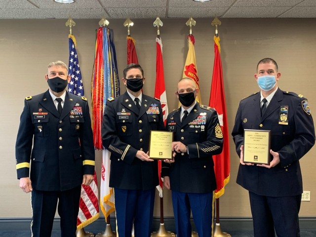 During a virtual ceremony hosted by the Assistant Secretary of the Army for Installation, Energy and Environment, local leadership presented the award to NYPD partners, Jan. 13, 2021. Brig. Gen.Thomas J. Tickner, Fort Hamilton’s senior...