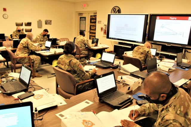 Students participate in a class Oct. 15, 2020, at the Regional Training Site (RTS)-Maintenance training complex on the cantonment area at Fort McCoy, Wis. Fort McCoy’s RTS-Maintenance trains hundreds of Soldiers every year. RTS-Maintenance at Fort McCoy trains Soldiers in the Army’s 91-series military occupational specialty (MOS) and administratively supports the training of Soldiers in the 89B MOS. The unit aligns under the 3rd Brigade (Ordnance), 94th Division of the 80th Training Command. Some of the RTS-Maintenance Courses include the Career Management Field 91/94 Ordnance Senior Leader and Advanced Leader Courses, Tracked Vehicle Recovery Course, Wheeled Vehicle Recovery Course, 91L10 Construction Equipment Maintenance Repairer Course, and more. The unit is centrally located in the cantonment area with an entire complex to hold training. (U.S. Army Photo by Scott T. Sturkol, Public Affairs Office, Fort McCoy, Wis.)