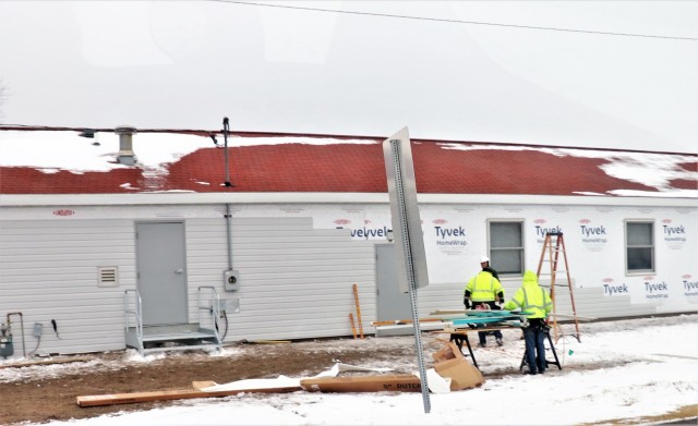 One of several World War II-era buildings under renovation is shown Jan. 7, 2021, at Fort McCoy, Wis. Contractor MDM Construction, headquartered in Rockford, Ill., is completing upgrades to 11 buildings in the 2500, 2600, 2700, and 2800 blocks on...