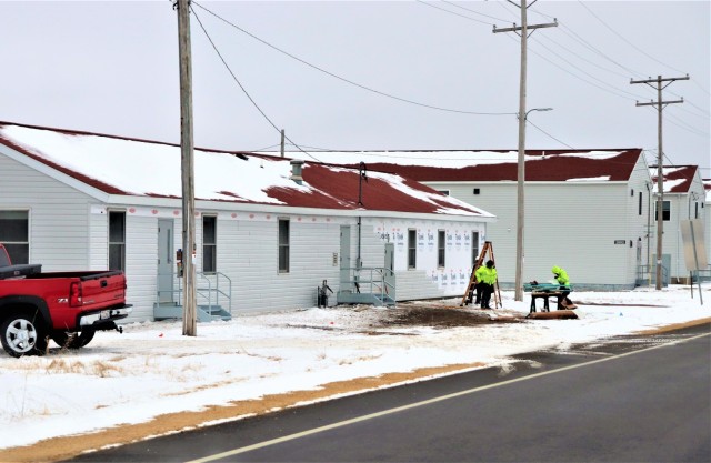 One of several World War II-era buildings under renovation is shown Jan. 7, 2021, at Fort McCoy, Wis. Contractor MDM Construction, headquartered in Rockford, Ill., is completing upgrades to 11 buildings in the 2500, 2600, 2700, and 2800 blocks on...