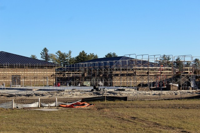 Work on a new simulations building is shown Dec. 4, 2020, in the 200 block of the cantonment area at Fort McCoy, Wis. The construction of this facility is by Contractor MDM Construction Supply of Rockford, Ill. This is the same contractor that has...