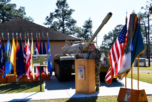Brig. Gen. David S. Doyle, Joint Readiness Training Center and Fort Polk commanding general, was the guest speaker at the Fort Polk 80th birthday ceremony held Jan. 14 on the grounds of the Fort Polk Museum.