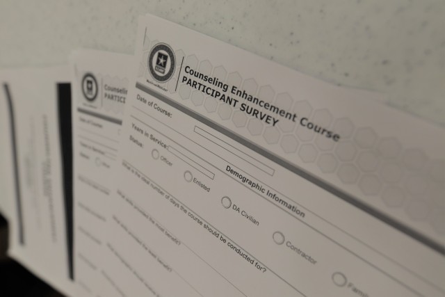 The new Counseling Enhancement Course goes over communication skills and gives the counselor practice in handling tough scenarios to build and maintain cohesive teams.