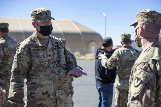 The 402nd Army Field Support Battalion-Hawaii commander, Lt. Col. Benjamin Kilgore, discusses some of the challenges with supporting the remote training area Pōhakuloa Training Area. Maj. Gen. Daniel Mitchell, the commanding general for the Army...