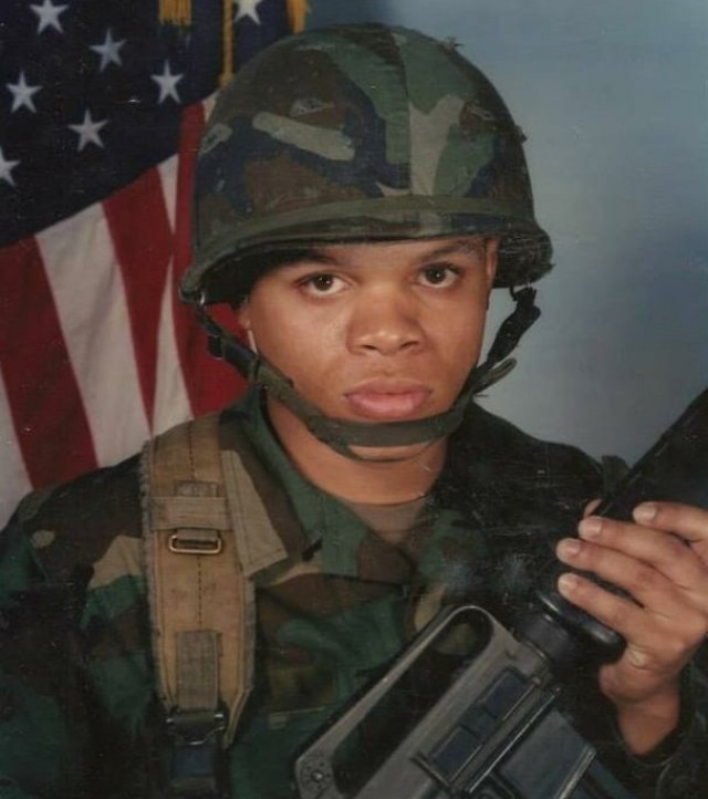 Okera Anyabwile in 1986 while at basic training. Anyabwile is now a colonel and serves as the director of the Strategic Simulations Division at the U.S. Army War College. 