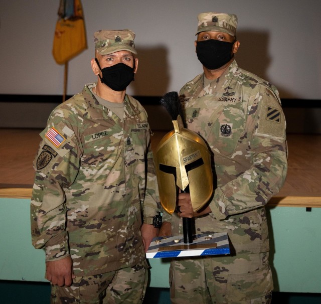 Incoming senior enlisted advisor, Command Sgt. Maj. Jaime Lopez of the 2nd Armored Brigade Combat
...