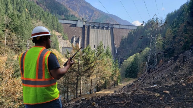 A multi-disciplinary team of operations, engineering and dam safety personnel inspect Detroit Dam Sept. 22 to assess impacts to the project—as well as the project’s functionality and any major safety concerns—after the Beachie Creek and...