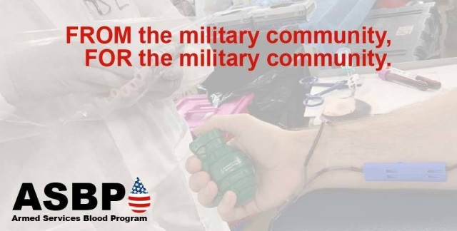 January is National Blood Donor Month and the Armed Services Blood Program reminds service members and the military community of the importance of donating blood. Blood donated to the ASBP is from the military community, for the military community.
