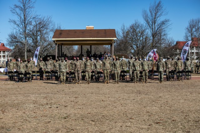 U.S. Army Best Medic competitors are presented during the 2021 Command Sgt. Maj. Jack L. Clark, Jr. U.S. Army Best Medic Competition award ceremony (ABMC) on Fort Gordon, Ga., Jan. 28, 2021. To qualify for the competition, Soldiers must have...