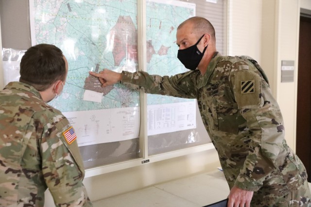 Capt. Joshua Moore, the 3rd Division Sustainment Brigade engineer, assigned to Headquarters and Headquarters Company, Special Troops Battalion, 3rd Division Sustainment Brigade, is one of many that manage the tracking of logistics within the 3rd DSB. Moore also has a unique role in the logistics support to the warfighter integrating his experience as an engineer to ensure the supplies make it to their destination and the engineers have the means to conduct their mission.