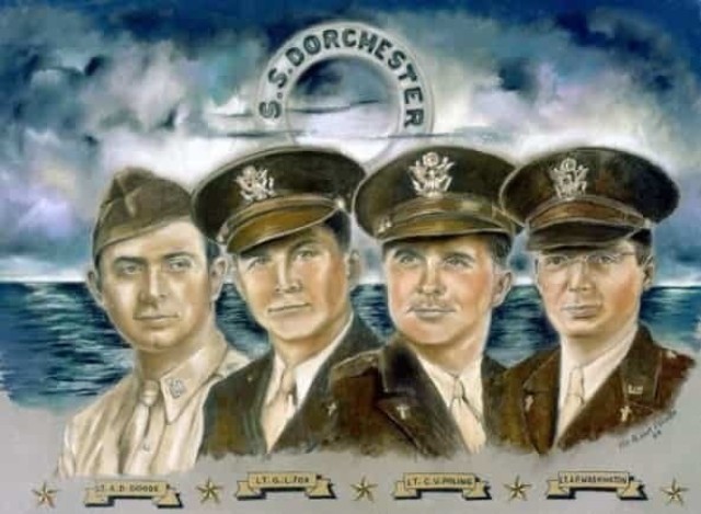 Four Chaplains who sacrificed their lives during World War II.