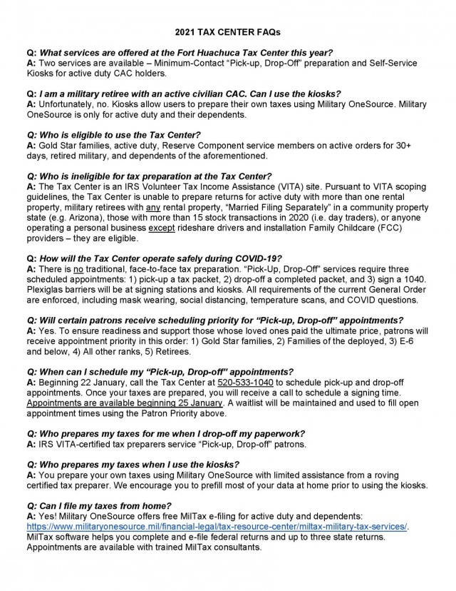 Tax Center offers prioritized, COVID-safe tax preparation options