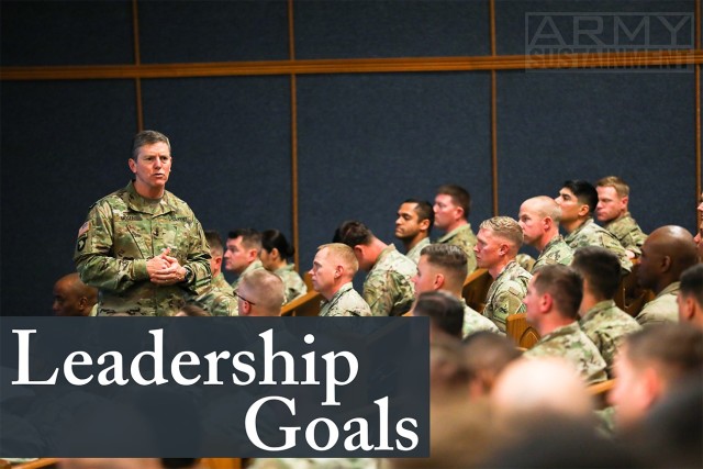 Maj. Gen. J.P. McGee, the director of the Army Talent Management Task Force, leads a talent management professional development session and engages with junior officers assigned to 1st Armored Division and other local units at Fort Bliss, Texas, Dec. 16, 2019. McGee educated the officers on initiatives being developed to further assess leaders on their skills and abilities, changes to future promotion and command positions, and the importance of applicable skills and education throughout the Army. 