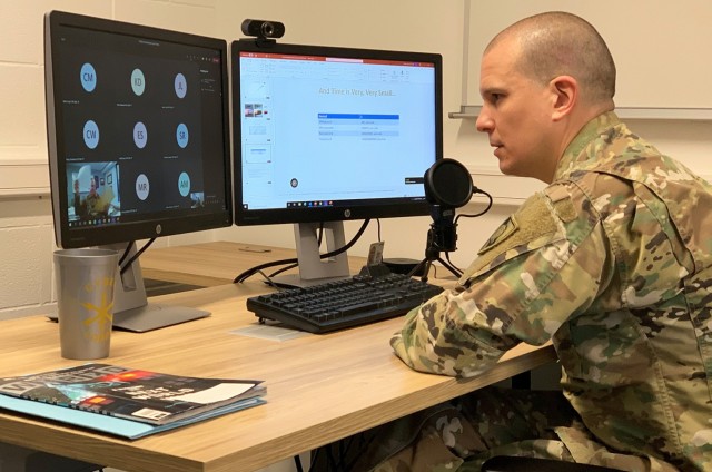 Command Sgt. Maj. Sam Crislip instructs West Point cadets virtually on basic computer programming as well as how cyber is applicable to their Army career. Crislip taught students in Information Technology, focusing on cyber policy, strategy and...
