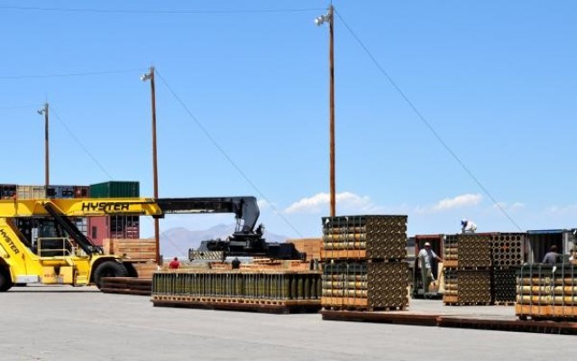 Tooele Army Depot, a JMC Subordinate installation, prepares pallets of munitions prior to shipping to soldiers.