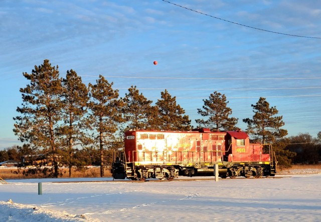 A U.S. Army locomotive used as part of rail operations is shown Jan. 28, 2021, at Fort McCoy, Wis. For the many decades of Fort McCoy’s existence, the capability to transport cargo and equipment to and from the installation by rail has always...
