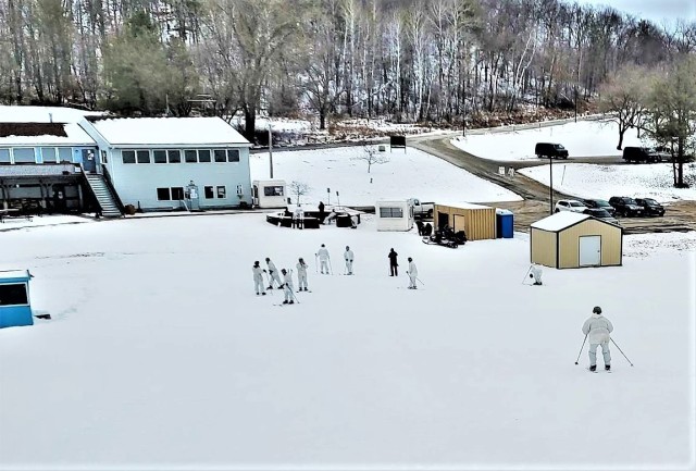 Students in Cold-Weather Operations Course (CWOC) class 21-01 practice skiing Jan. 8, 2021, at Whitetail Ridge Ski Area at Fort McCoy, Wis. Skiing is one of several skills taught as part of the course. The course covers a wide variety of...