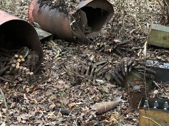 Some of the unexploded ordinance found by a hunter in Area 3B South.