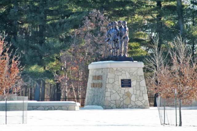 Veterans Memorial Plaza is shown Jan. 22, 2021, at the Commemorative Area at Fort McCoy, Wis. The 900 block of the installation, the Commemorative Area, and the 11-acre area surrounding it are at the hub of the fort’s history-preservation...