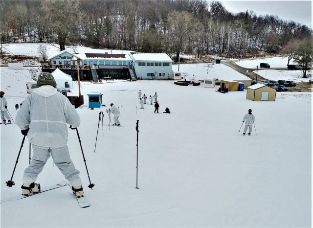 Students in Cold-Weather Operations Course (CWOC) class 21-01 practice skiing Jan. 8, 2021, at Whitetail Ridge Ski Area at Fort McCoy, Wis. Skiing is one of several skills taught as part of the course. The course covers a wide variety of...