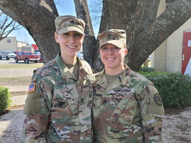 Staff Sgt. Alisa Licata, from Yucca Valley, California and Career Counselor for 4th Squadron and Staff Sgt. Jennifer Licata, from Mira Loma, California and Career Counselor for Regimental Support Squadron, 3d Cavalry Regiment met on Valentine’s Day in 2012 at basic training and communication has been key in their marriage for the past seven years. (U.S. Army photo by Maj. Marion Jo Nederhoed)