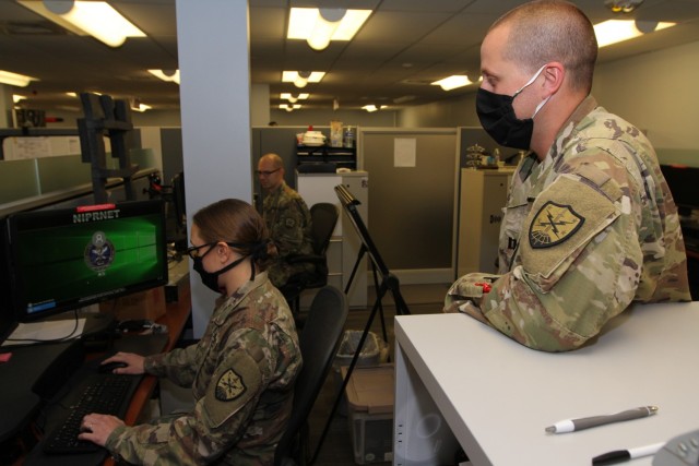 Army National Guard Soldiers from the 124th Cyber Protection Battalion are deployed as part of Task Force Echo IV in support of U.S. Cyber Command, Fort Meade, Md.