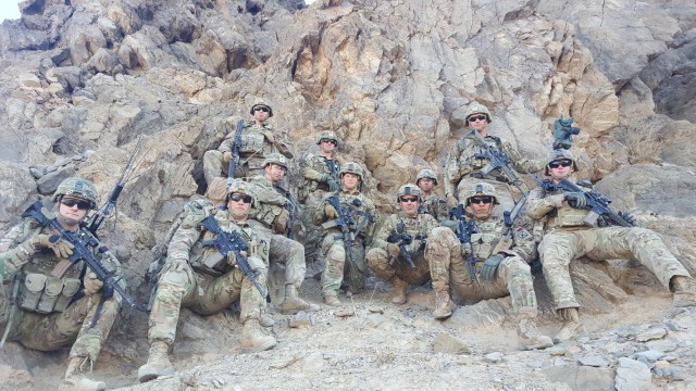 FORT BENNING, Ga. – In Afghanistan in December 2018, Soldiers of 2nd Battalion, 14th Infantry Regiment (Golden Dragons), 10th Mountain Division, on a halt during a patrol in the Kandahar region. Among them is Command Sgt. Maj. Robert K....
