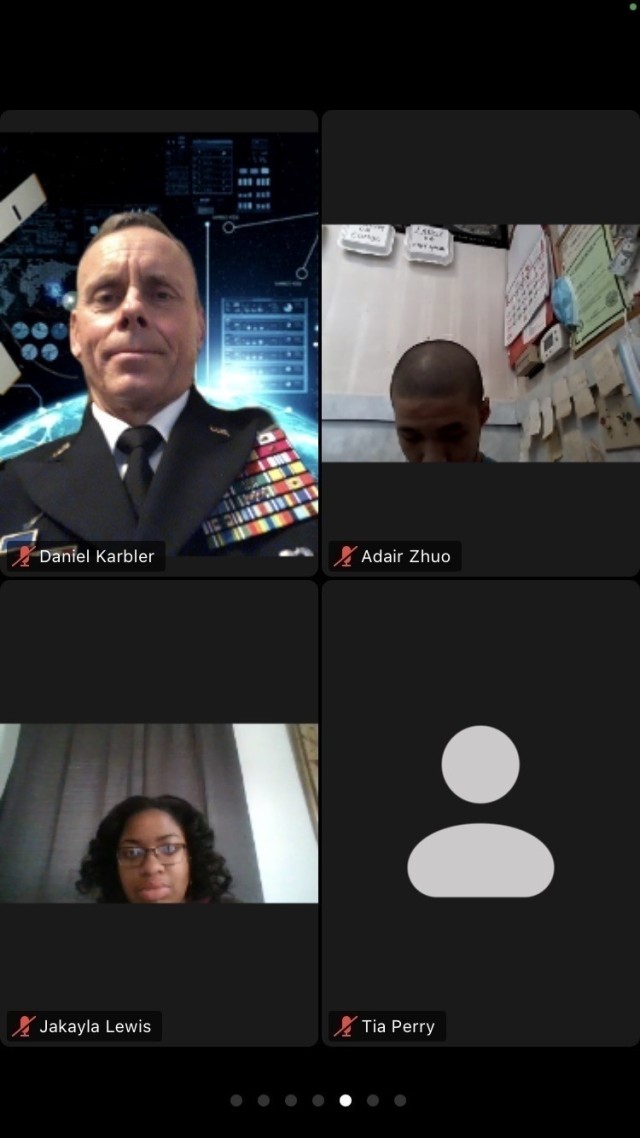 Lt. Gen. Daniel L. Karbler, commanding general of U.S. Army Space and Missile Defense Command, participates online as a mentor during the 2021 Black Engineer of the Year Awards Science, Technology, Engineering and Math Global Competitiveness Conference, Feb. 11-13, 2021. (U.S. Army graphic)