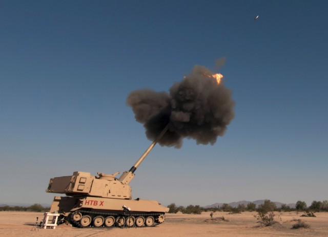 An Extended Range Cannon Artillery is tested at Yuma Proving Ground, Ariz., Nov. 18, 2018. The system is part of the Army&#39;s long-range precision fires portfolio. Army Chief of Staff Gen. James C. McConville said that the upcoming budget will continue to focus on modernization efforts, such as long-range precision fires, during a virtual discussion hosted by the Heritage Foundation Feb. 17, 2021. 