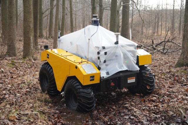 Army researchers perform fully-autonomous tests using an unmanned ground vehicle test bed platform, which serves as the standard baseline configuration for multiple programmatic efforts within the DEVCOM Army Research Laboratory.